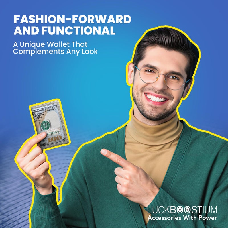 LUCKBOOSTIUM 100 Dollar Bill Wallet - Trifold US Money Wallet for Men & Women, Leather Money Holder with Card Slot & ID Window - Slim, Lightweight, Compact Folding Accessory for Everyone - Image 4